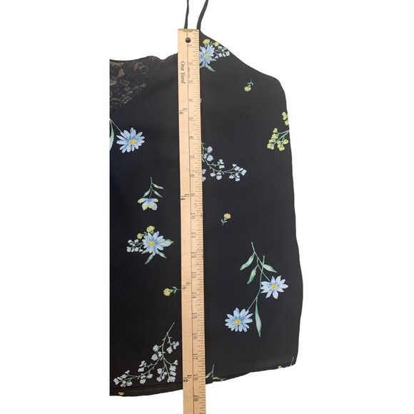 Nine Britton Stitch Fix Cami Blouse Women’s Medium Black Floral Spaghetti Straps - Picture 10 of 12